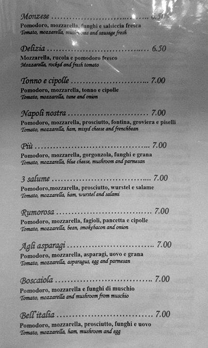Menu di Non Solo Pizza 