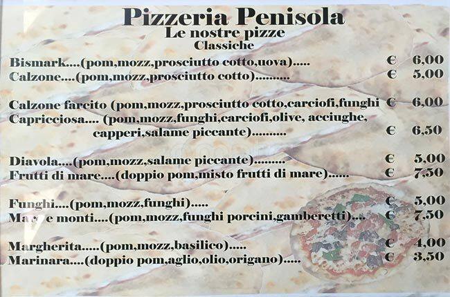 Menu di Penisola 
