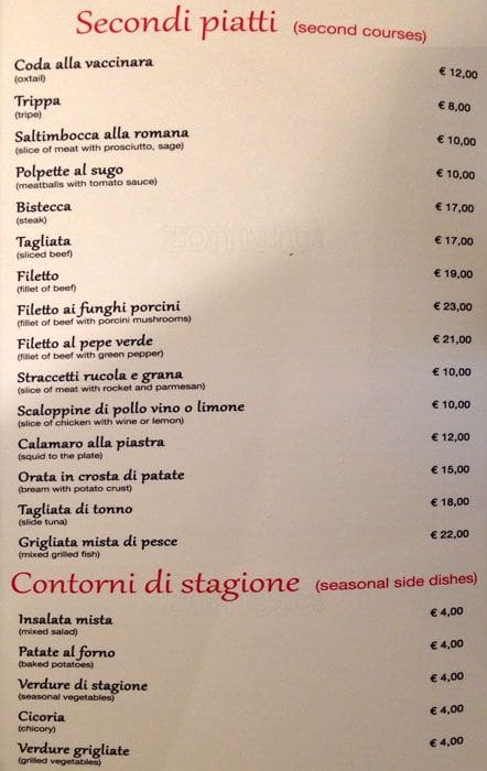 Menu di Osteria 41 