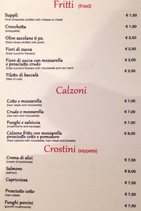 Menu di Osteria 41 