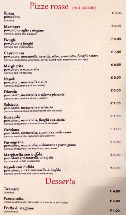 Menu di Osteria 41 