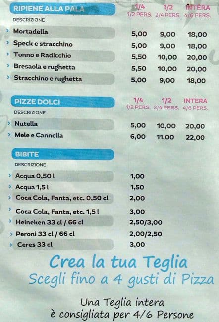 Menu di Prime Pizza 