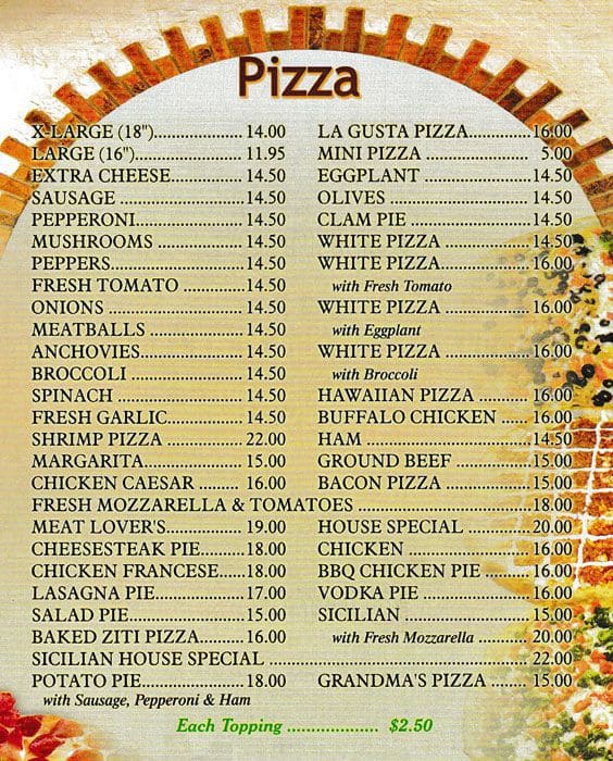 Bari's Pizza Menu, Menu for Bari's Pizza, Stapleton, New York City