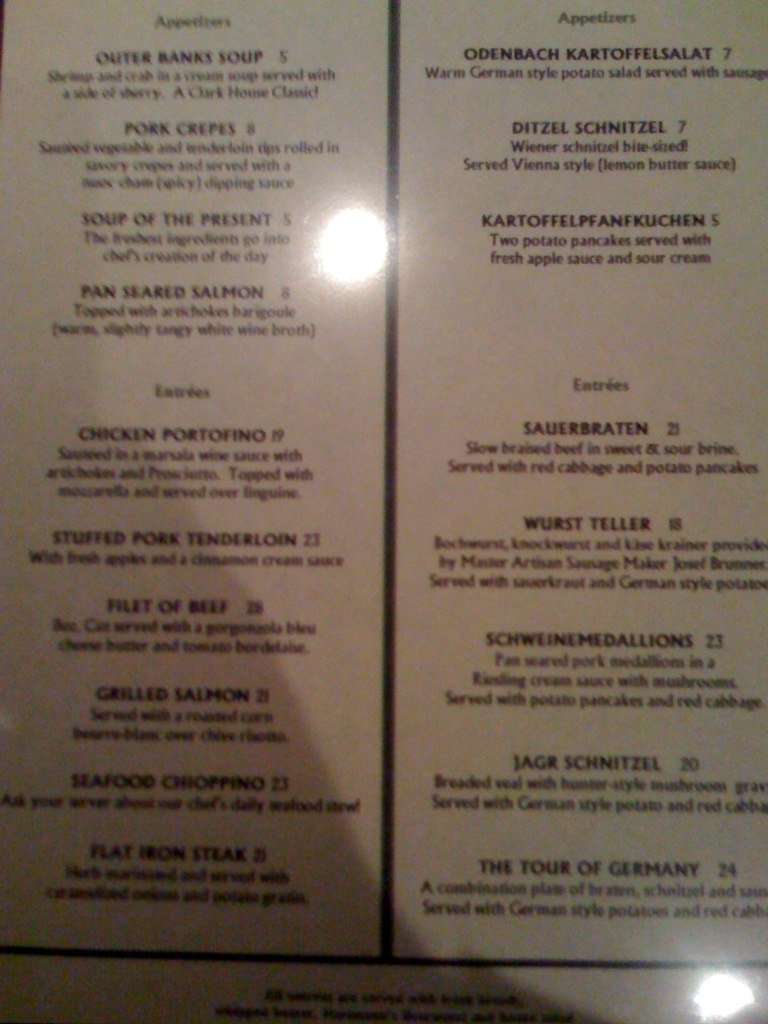 Clark House Menu, Menu for Clark House, Penfield, Rochester