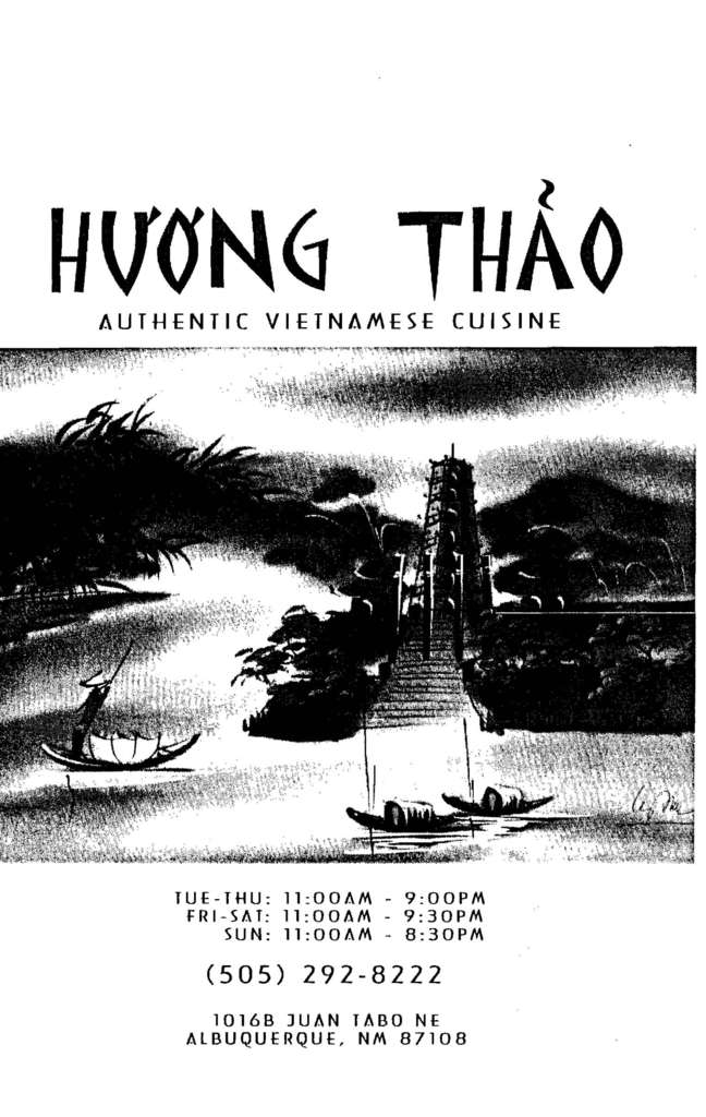 Hương Thảo Vietnamese Cuisine menu