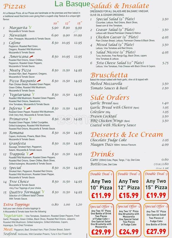 La Basque Menu, Menu for La Basque, Willesden, London Zomato UK