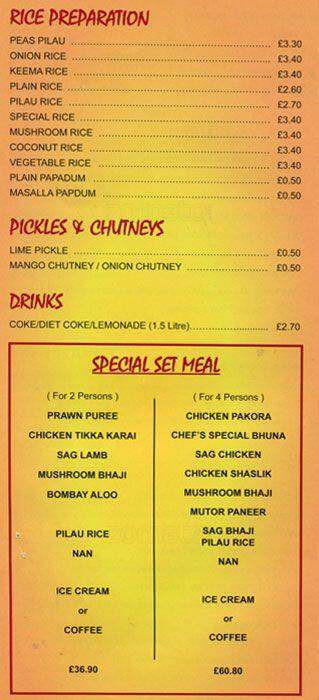 T. Raj menu