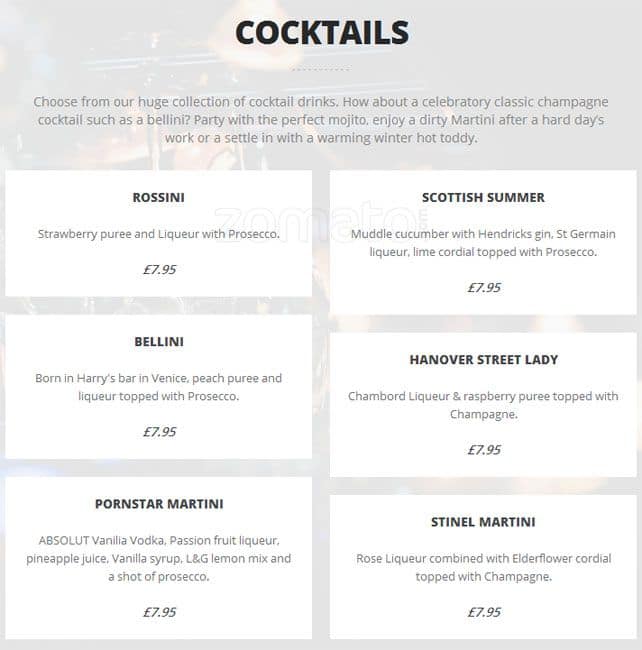 Grand Cru Menu, Menu for Grand Cru, New Town, Edinburgh Zomato UK