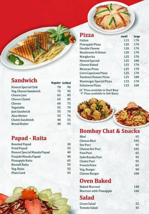 Honest Menu, Menu for Honest, Mani Nagar, Ahmedabad - Zomato