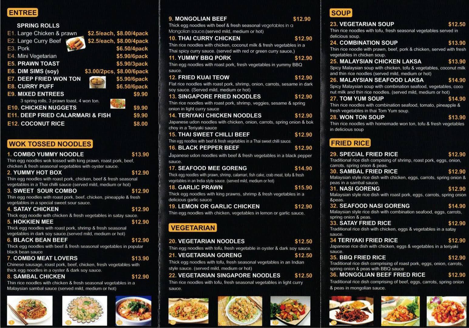 Menu at The Gap Canteen restaurant, The Gap