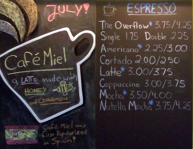 Overflow Coffee Bar Menu, Menu for Overflow Coffee Bar, South Loop ...