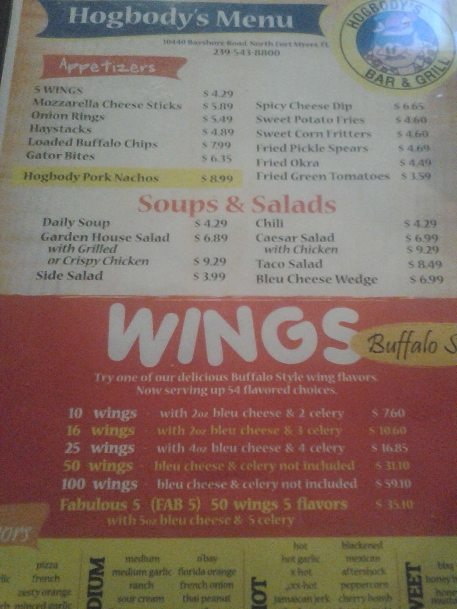 Hogbody's Grill Menu, Menu for Hogbody's Grill, North Fort Myers, Fort Myers Urbanspoon/Zomato