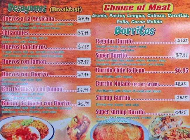 El Rinconcito Chilango Menu Menu For El Rinconcito Chilango