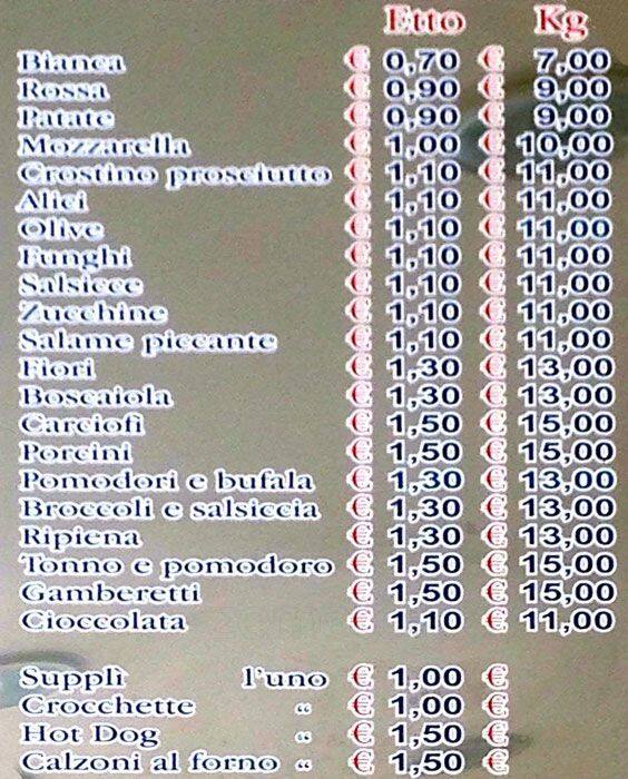 Menu di Pizza & Sfizi 