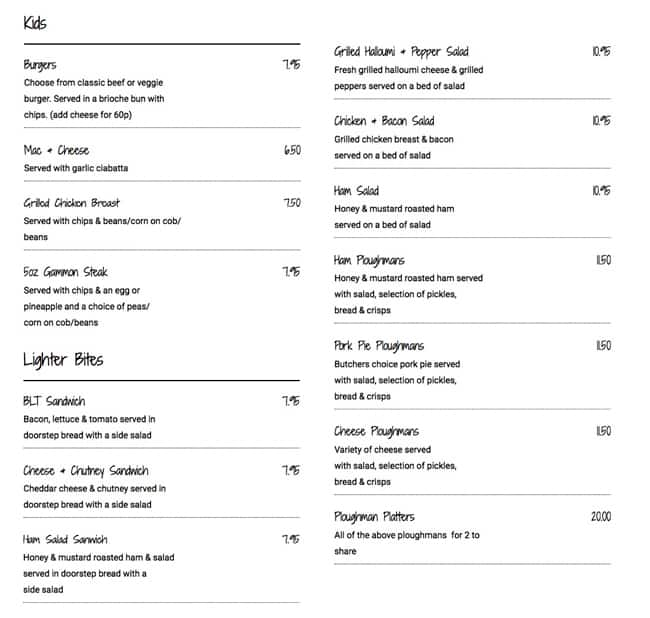 Menu at The Crown Stirrup pub & bar, Lyndhurst