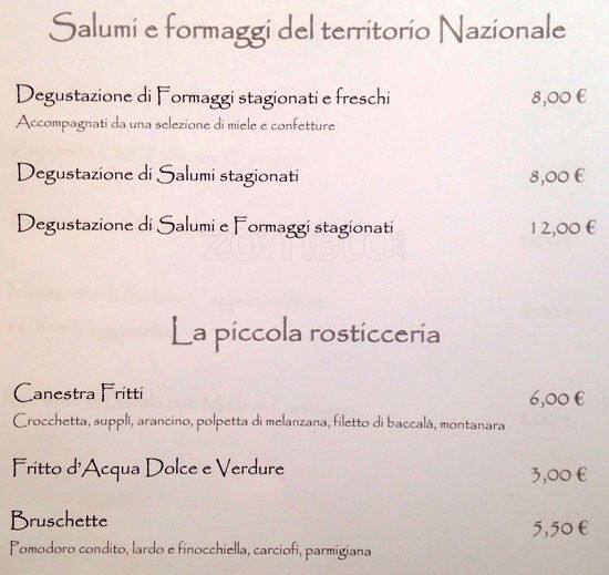 Ristorante L.A.V.R.V.S Speisekarte