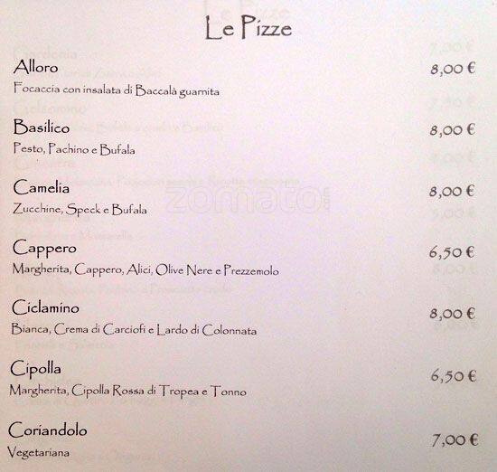 Ristorante L.A.V.R.V.S Speisekarte
