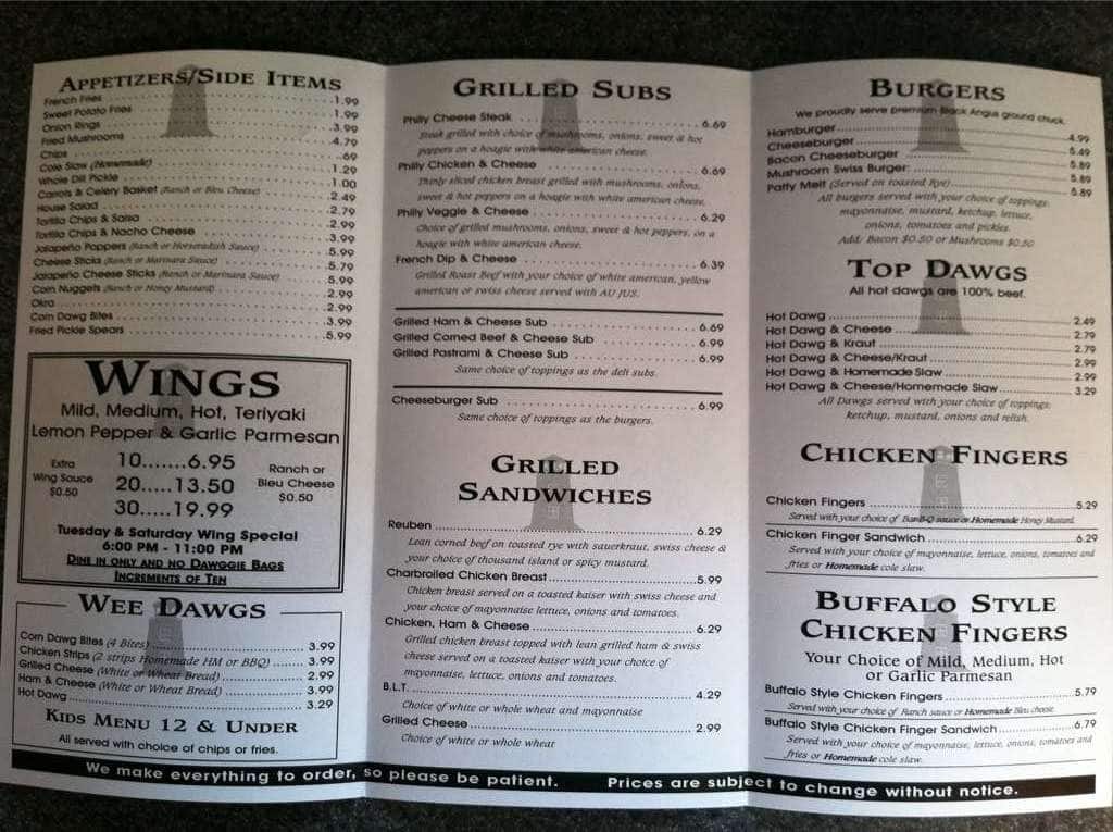 Salty Dawg Pub & Deli Menu Urbanspoon/Zomato