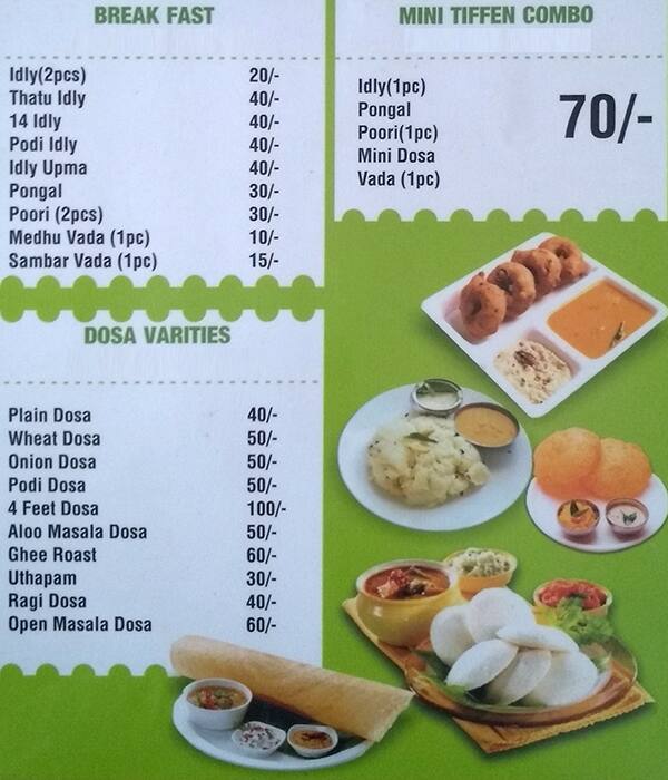 Menu at Getty Chutney, Chennai