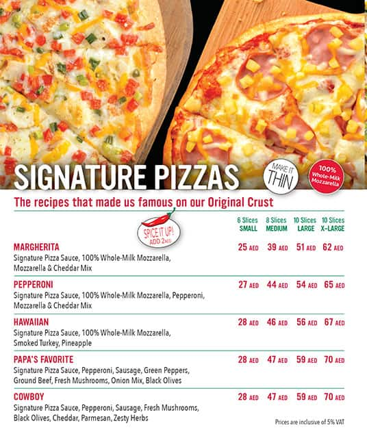 Papa Murphy S Pizza Menu Menu For Papa Murphy S Pizza Jebel Ali Village Dubai