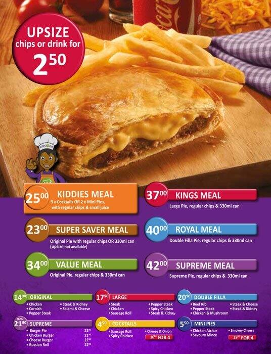 King Pie Menu, Menu de King Pie, Edenvale, East Rand Zomato SA