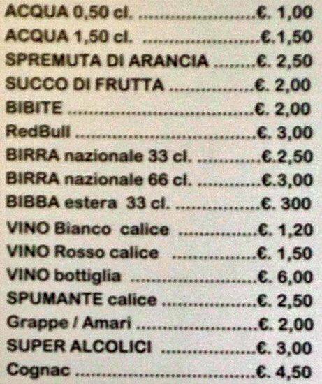 Menu di Trattoria Sun Garden Milano 