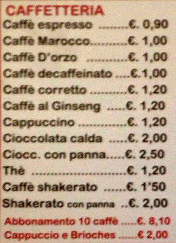 Menu di Trattoria Sun Garden Milano 