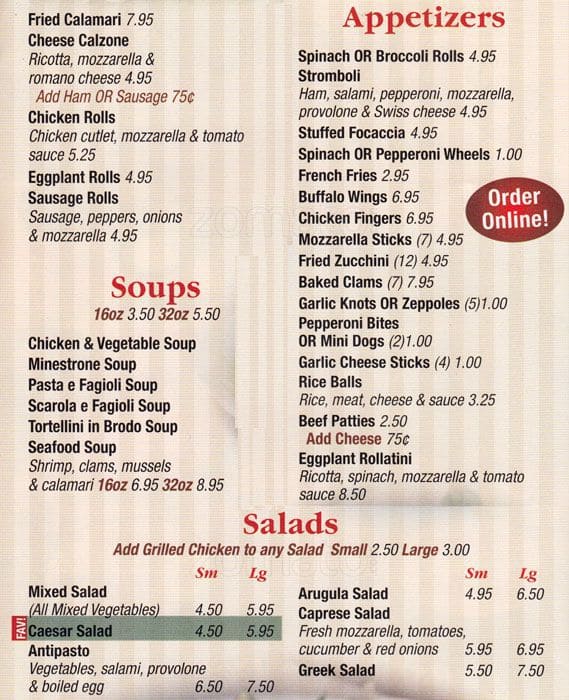 D'Angelo's Pizza & Restaurant Menu Urbanspoon/Zomato