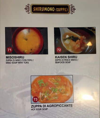 Menu di Giapponese Sara E Daniele 