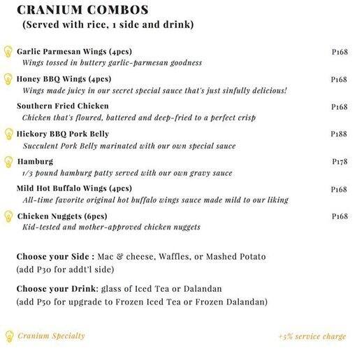 Cranium Board Game Lounge + Resto Menu - Zomato Philippines