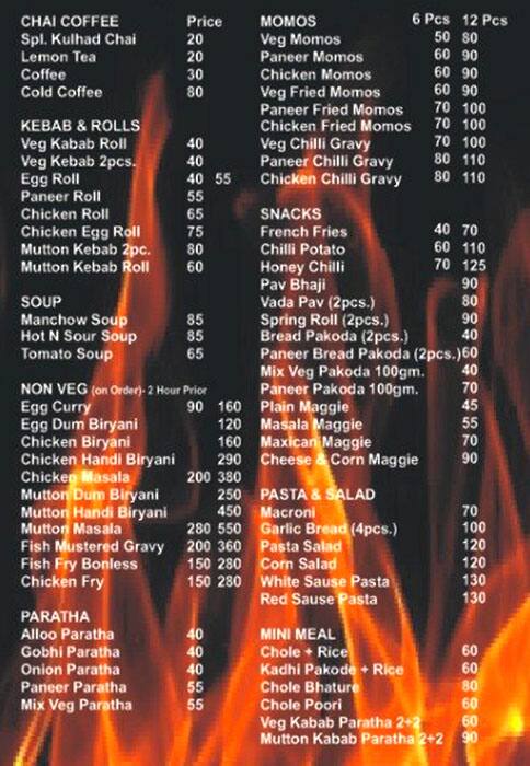 Menu of & More, Indira Nagar, Lucknow