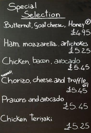 Menu at The Coffee Room cafe, London, 6A Grove Rd