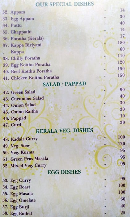 Menu At Kuttanadu Restaurant Chennai New Number 38 7000