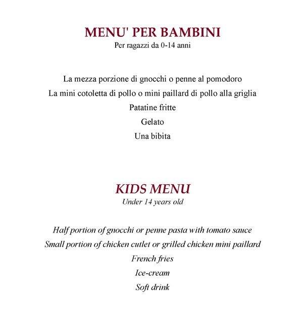 Menu di Hotel Galles Restaurant 