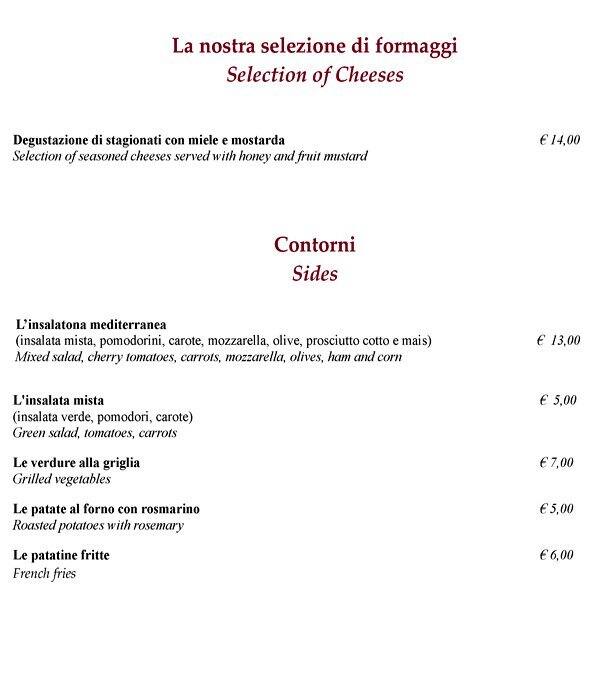 Menu di Hotel Galles Restaurant 