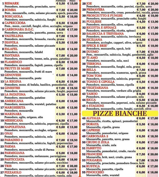 Menu di Pizzeria & Kebab Pace 2 