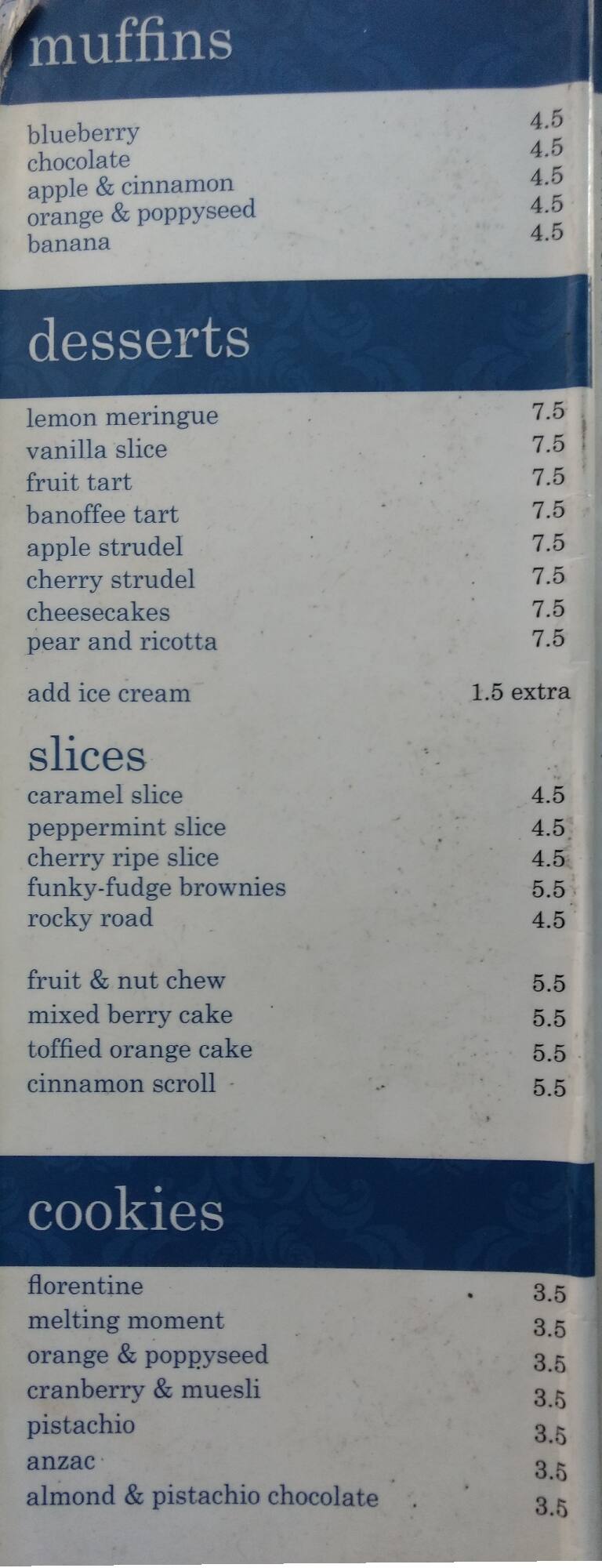 Menu at Legal Grounds Cafe, Sydney