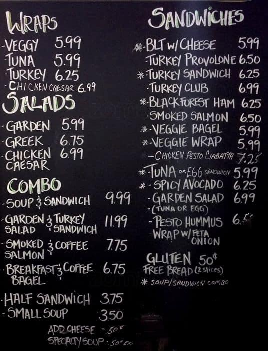 Bean There Menu, Menu for Bean There, Oakville, Toronto Urbanspoon/Zomato