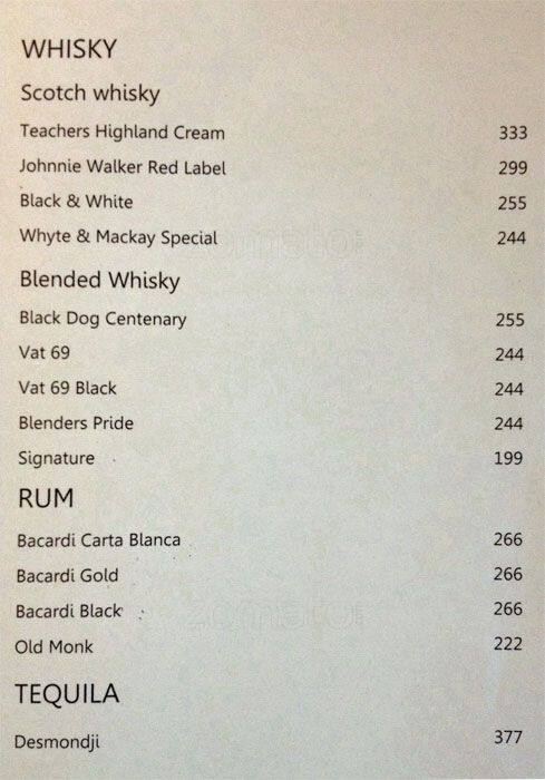 Obsidian Sports Bar menu