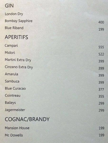 Obsidian Sports Bar menu