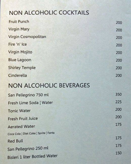 Obsidian Sports Bar menu