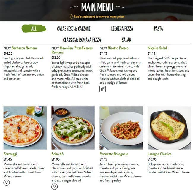 Pizza Express Menu, Menu for Pizza Express, Shoreditch, London Zomato UK