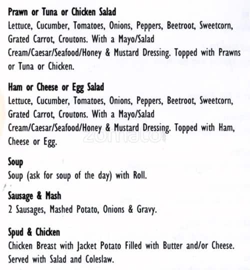 Menu at The Tea Cosy cafe, Upminster, 83 Corbets Tey Rd