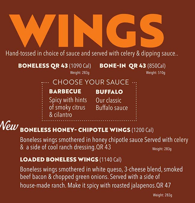 Chili's menu