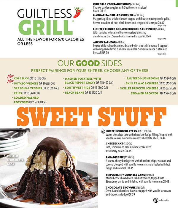 Chili's menu