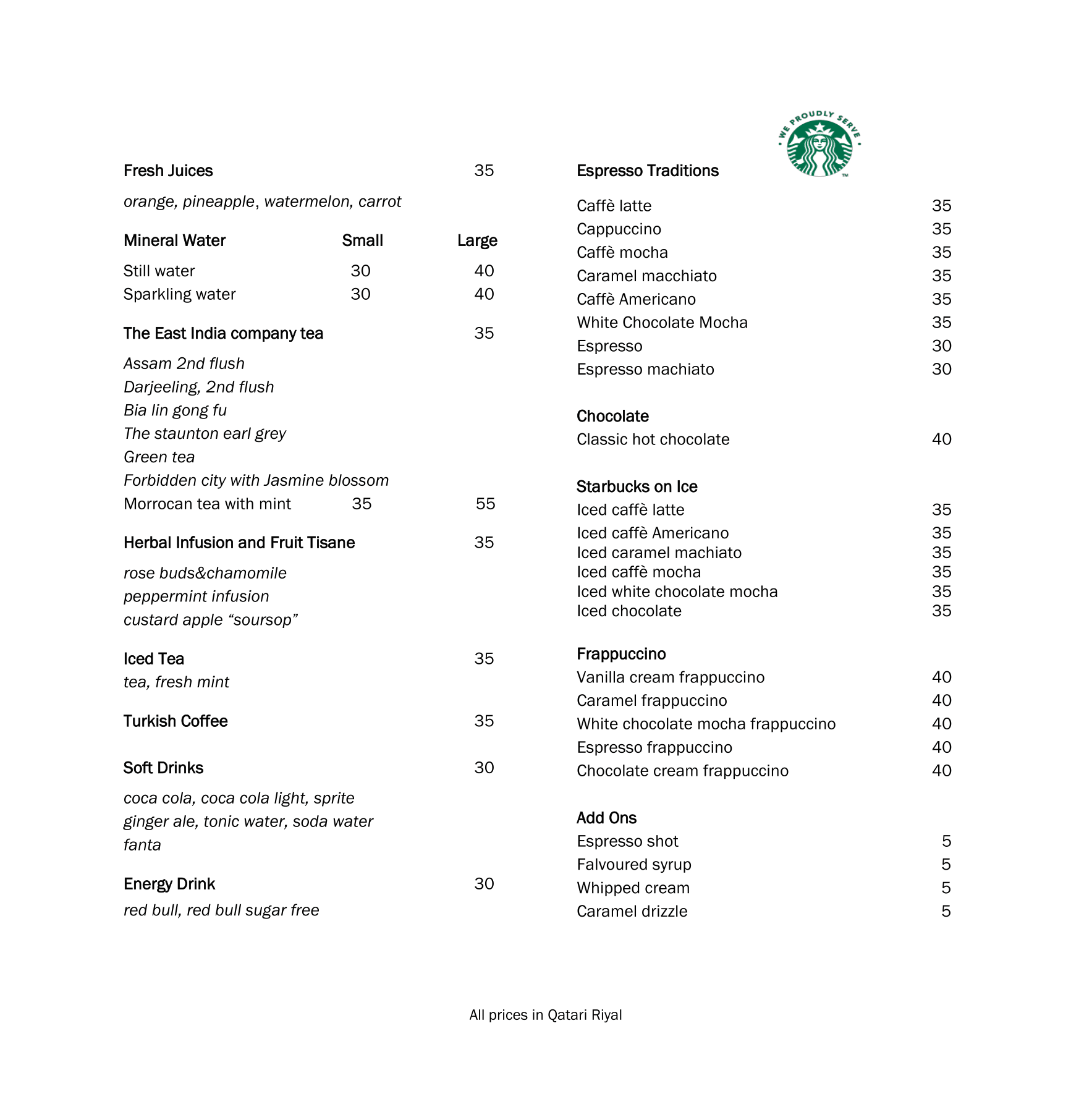 The Grill Grand Hyatt Menu, Menu for The Grill Grand Hyatt, Westbay