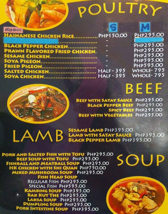 Carta de Sir Raffles Food House