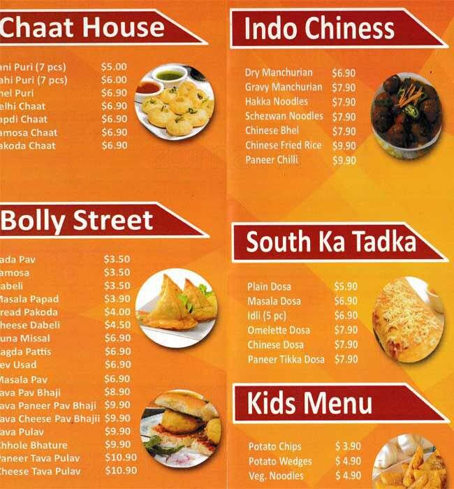 Spicy Tadka menu, Menu restauracji Spicy Tadka, Old Toongabbie, Sydney