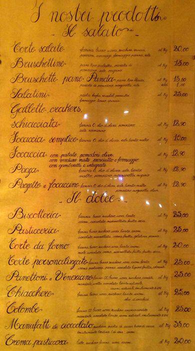 Menu di Il Pane I Dolci 