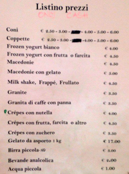 Menu di Blue Ice 